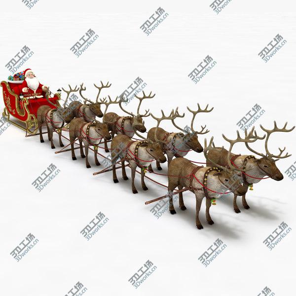 images/goods_img/20210312/3D Santa in Sleigh with Reindeers model/1.jpg